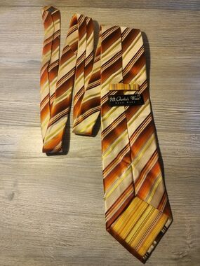 Orange and Brown Striped Men’s Tie